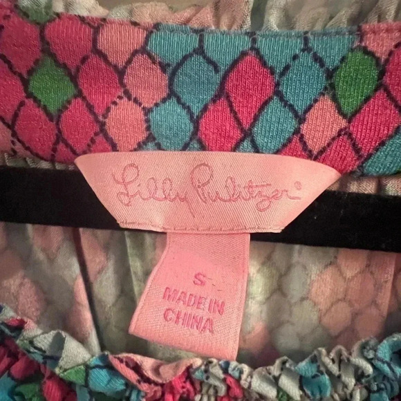 Lilly Pulitzer Long Sleeve w signature bright Multi Color Top-Size Small - Picture 3 of 7